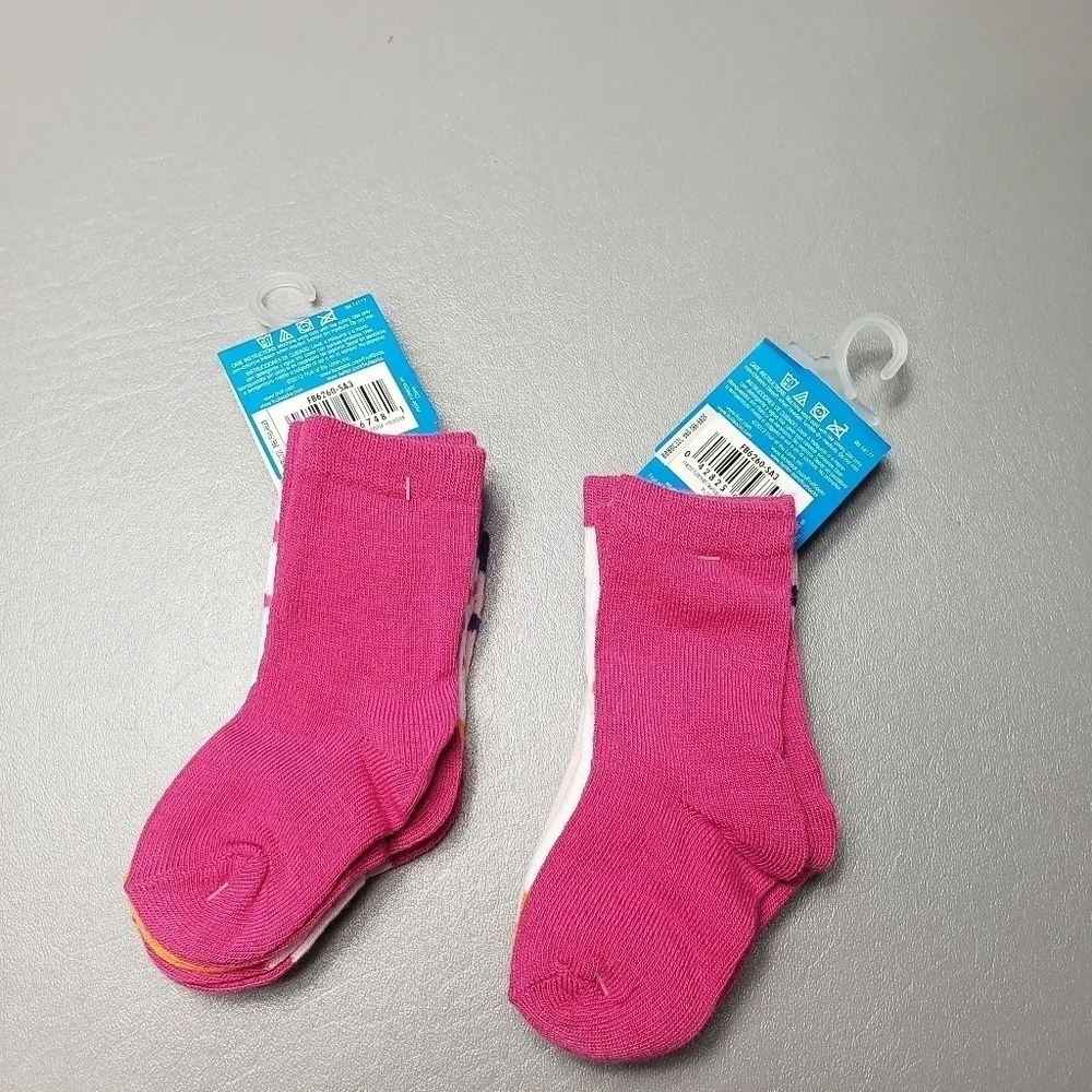 new fruit of the loom infant girls socks 2 packs of 3 pairs 6-18 months